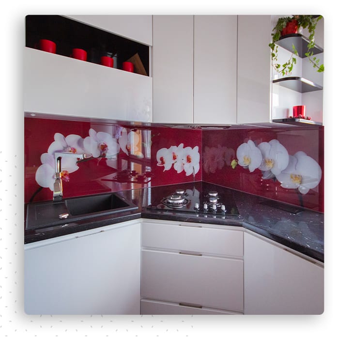 Aranżacje panele szklane - narożne w kuchni