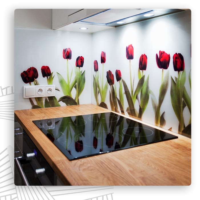 Panel szklany - tulipany